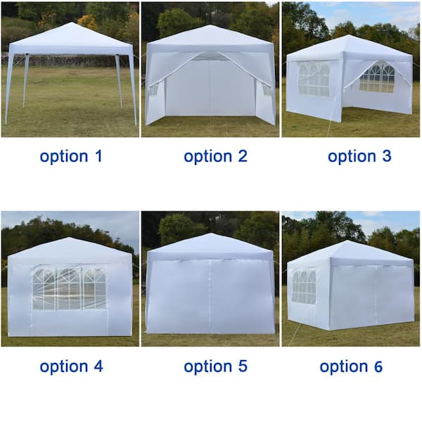 Regelmatigheid Ecologie Aap Winado 10 ft. x 10 ft. White Straight Leg Party Tent with 2 Walls and 2  Windows 237824959386 - The Home Depot