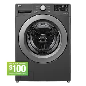 5.0 cu. ft. Stackable Front Load Washer in Middle Black with 6 Motion Cleaning Technology