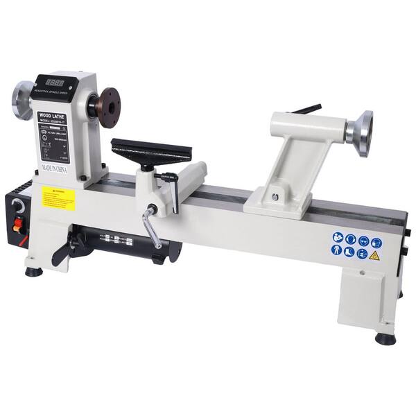 Amucolo 12 in. x 18 in. Wood Lathe, Benchtop Wood Lathe Machine 3