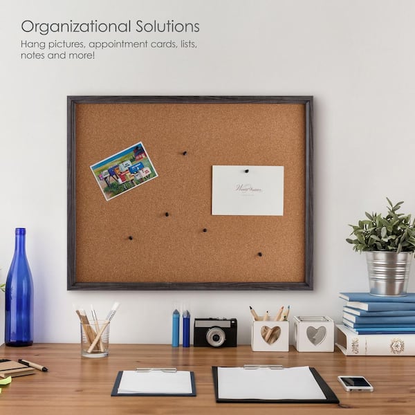 Towle Living 24 in. x 19 in. White Calendar and Cork Board Combo with  Markers and Pins 5285105 - The Home Depot