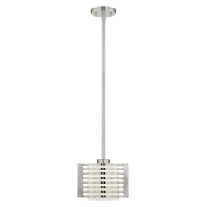 Humphreys 1-Light Brushed Nickel Mini Pendant with Satin Opal White Glass