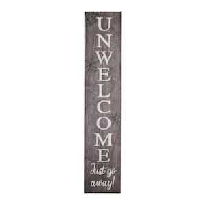 39 in. Halloween Unwelcome in Porch Sign with Spider Webs