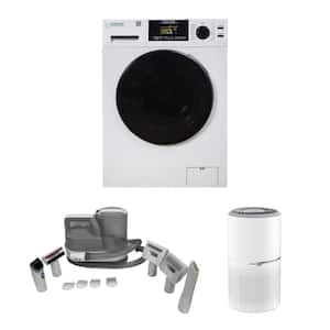 Pet package of 1.62 cu.ft. Washer Dryer Combo w/Advanced Pet Groomer & Air Purifier in White