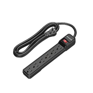 10 ft. 6-Outlet Surge Protector Power Strip, 500 Joules, Black