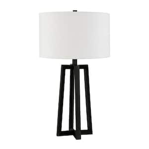 Helena 24 in. Blackened Bronze Table Lamp with Fabric Shade