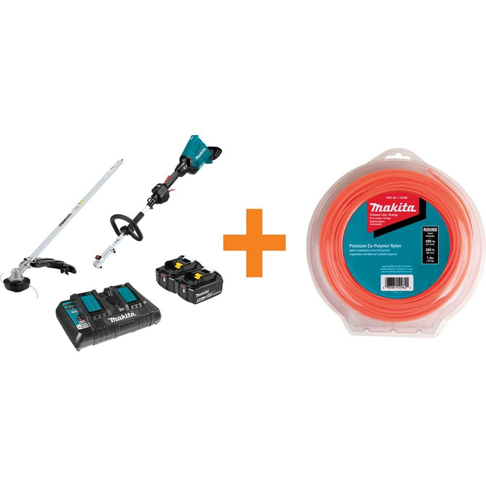 Makita 18V X2 (36V) LXT Brushless Couple Shaft Power Head Kit with Trimmer  Attachment with Bonus Round Trimmer Line XUX01M5PTT03408 The Home Depot