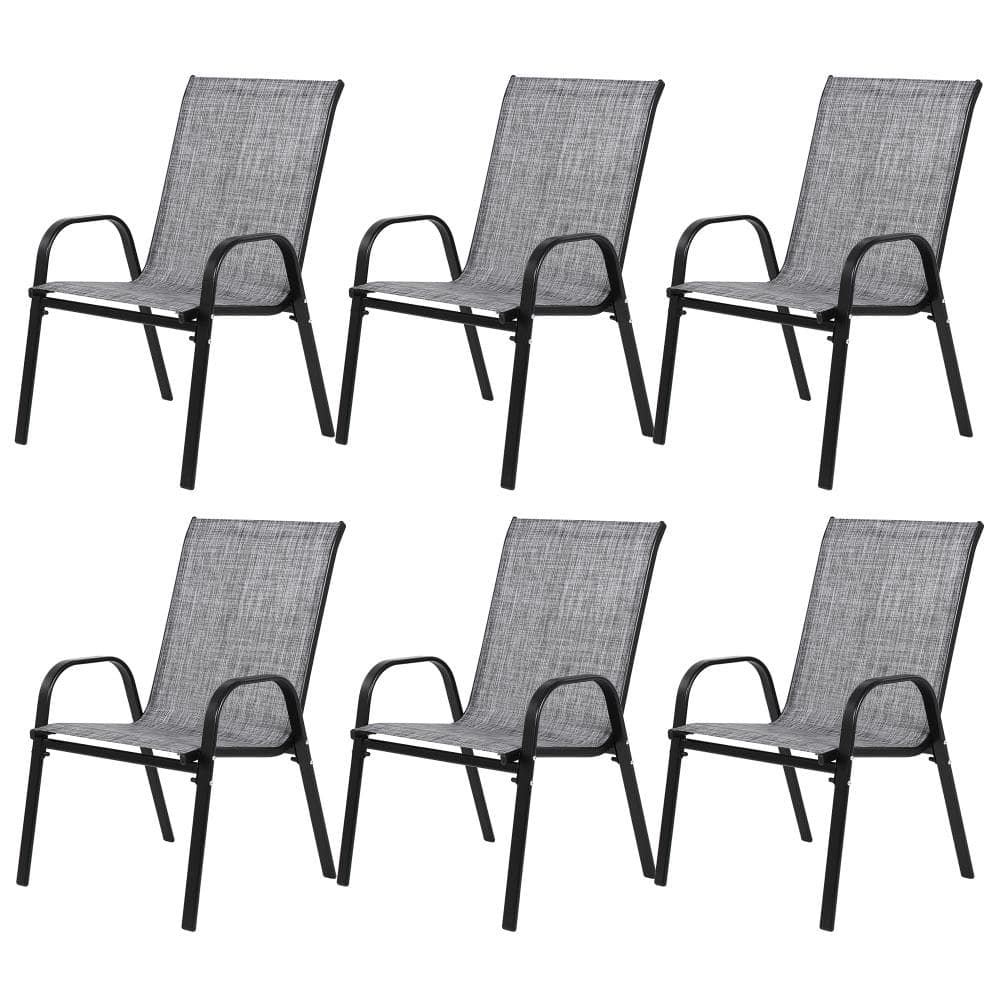 6-Piece Metal Outdoor Dining Chair With Gray Seat price history on PriceWatchPro