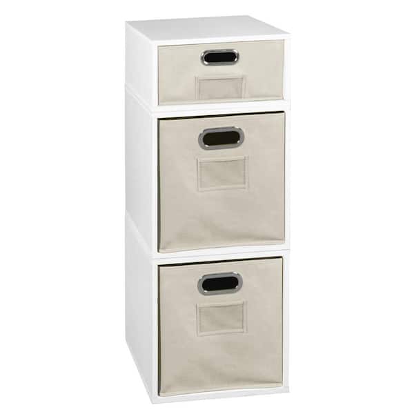 Regency 32.5 in. H x 13 in. W x 13 in. D White Wood 3-Cube Organizer