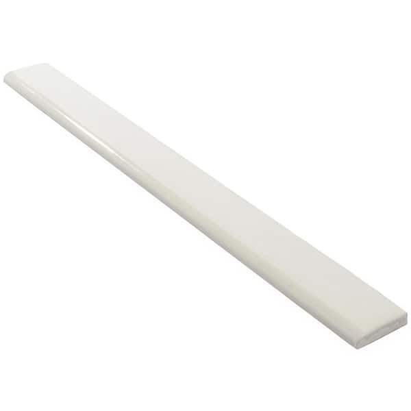 Nantucket White 2 in. x 20 in. Polished Ceramic Bullnose Tile