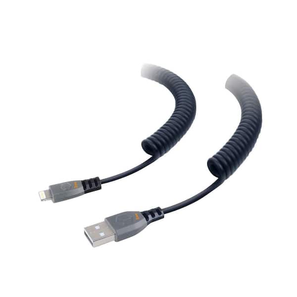 Tough Tested 10 ft. Durable Coiled Lightning Cable