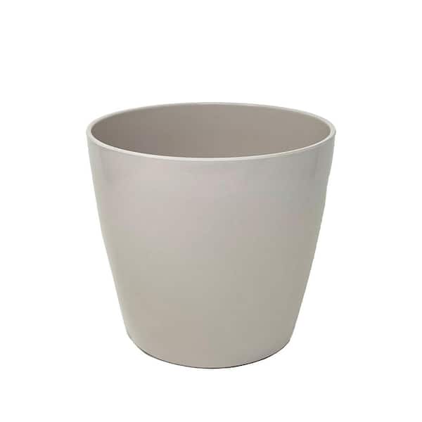 Unbranded 7 in. Cream Round Self-Watering Bamboo Pot
