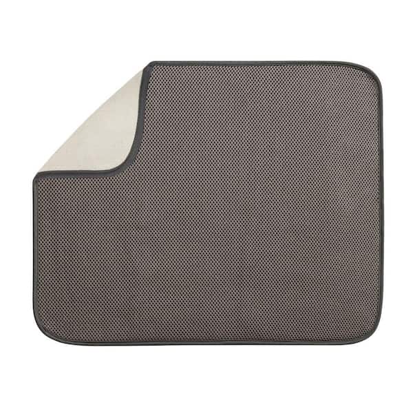 interDesign iDry Large 18 in. x 16 in. Kitchen Mat Solid in Mocha