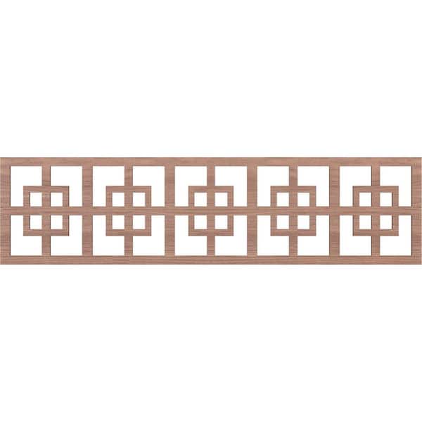 Ekena Millwork Cambridge Fretwork 0.25 in. D x 47 in. W x 12 in. L Walnut Wood Panel Moulding