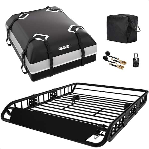 200 Lbs 54" x 39" Universal Roof Rack Basket with 15 Cubic Feet Waterproof Luggage Bag