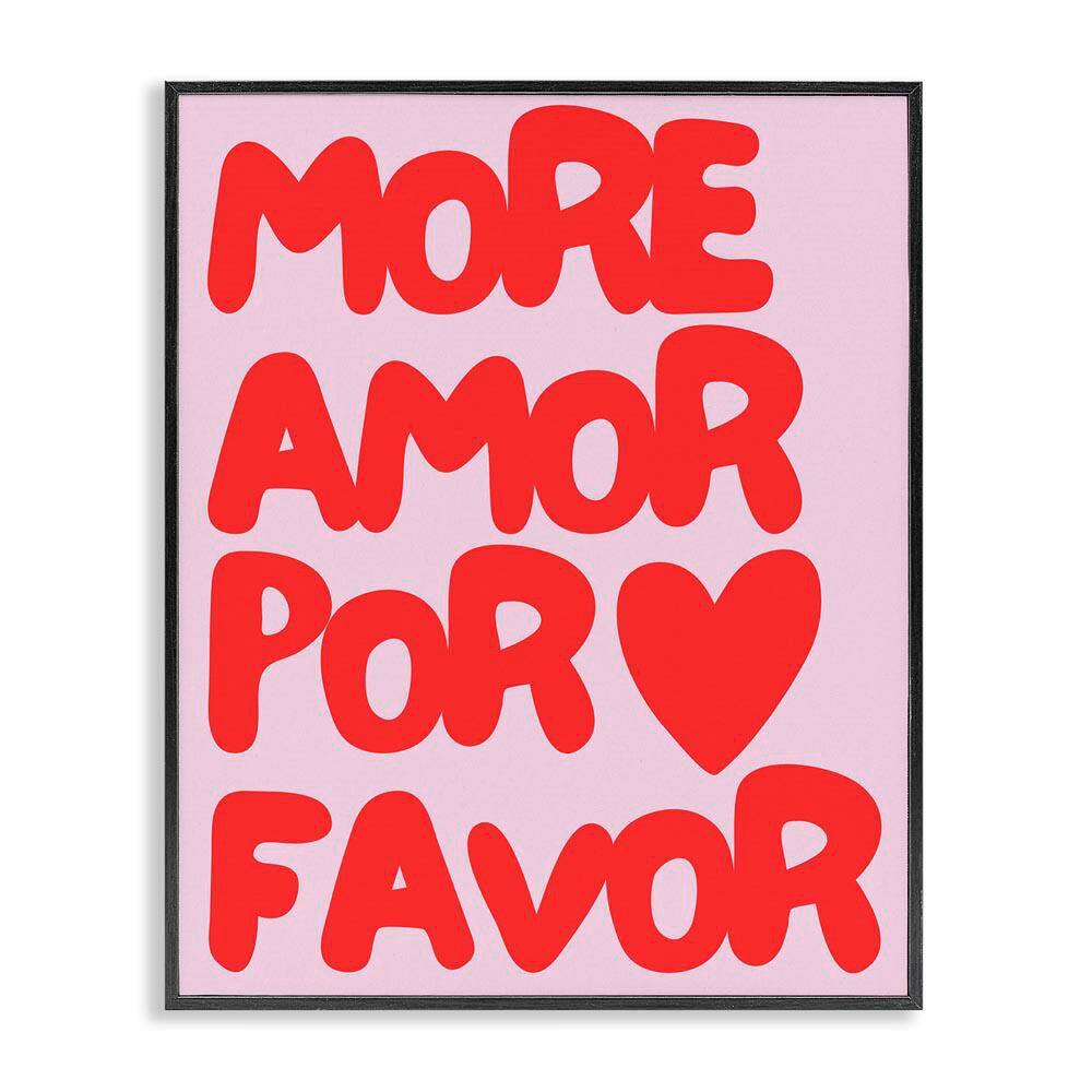Red and Pink More Amor by House of Lulu Black Framed Typography Giclee Art Print 30 in. x 24 in. price history on PriceWatchPro