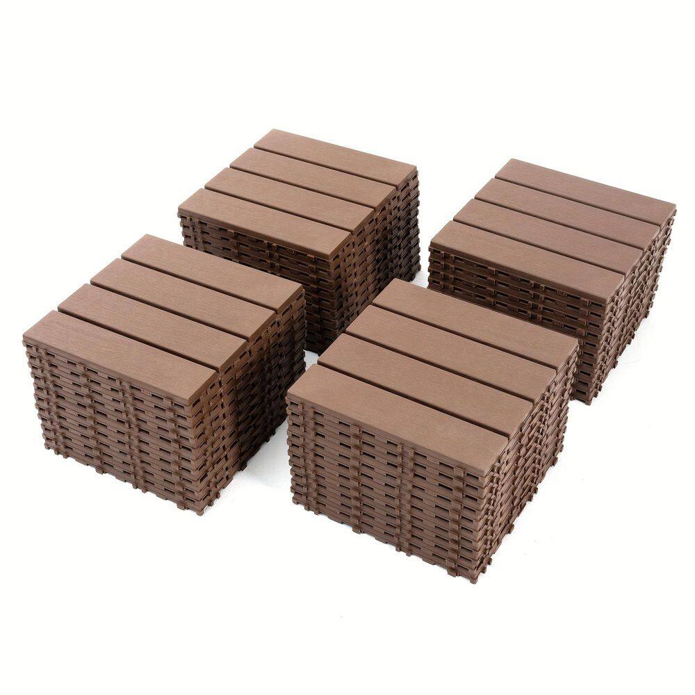 1 ft. x 1 ft. Quick Deck Composite Plastic Interlocking Deck Tile in Brown (44 sq. ft. per Box) price history on PriceWatchPro