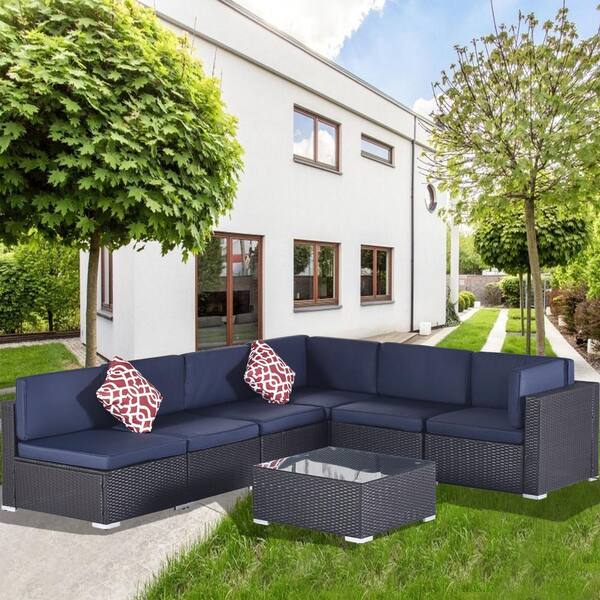 corner garden sofa black