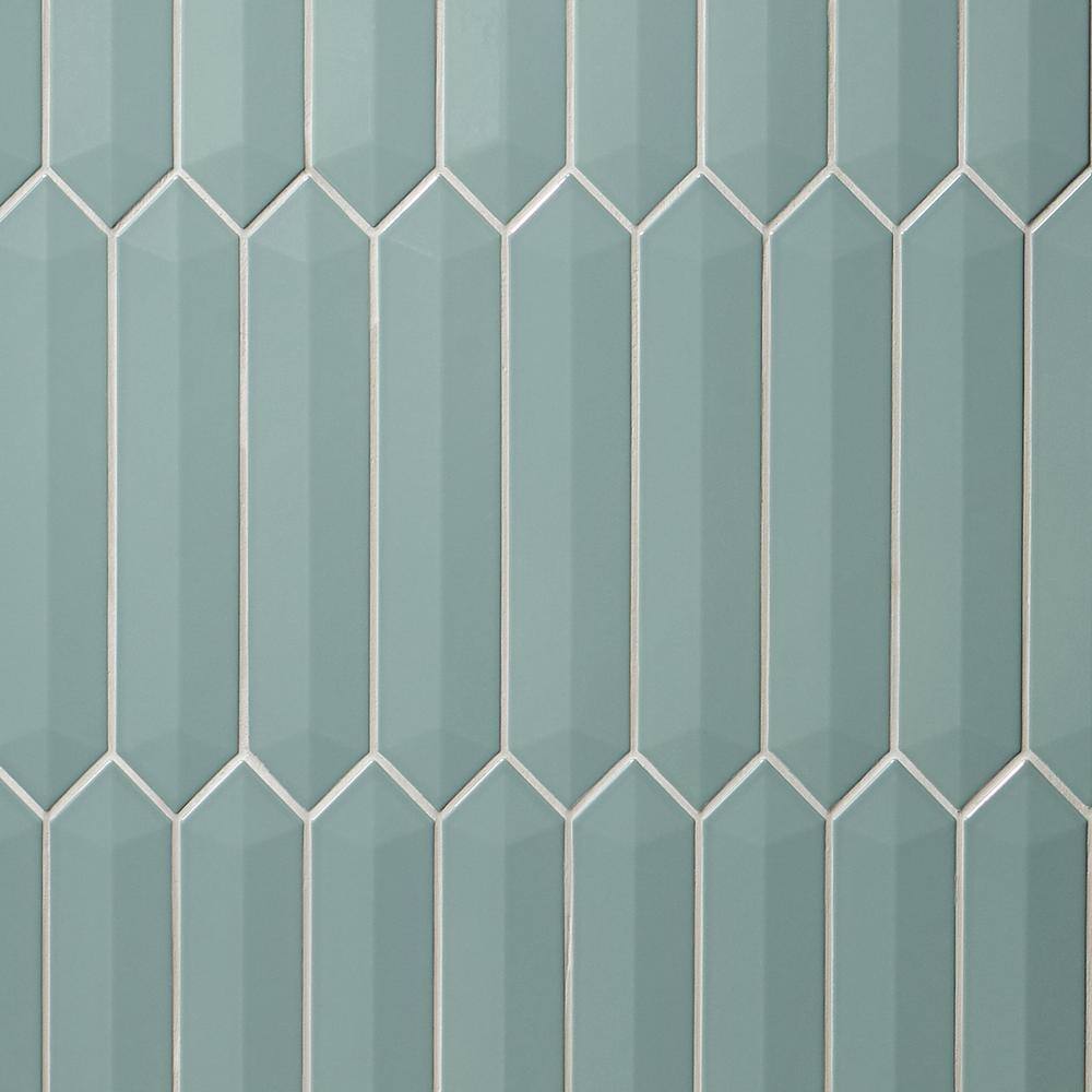 Jade 3x13 Polished Ceramic Hexagonal Wall Tile