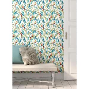 Multi-Colored Timor White Tropical Parrot Wallpaper Sample
