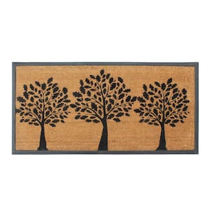 A1HC Black 24 in x 48 in Rubber and Coir Hand-Crafted Non-Slip Backing Outdoor Entrance Durable Doormat