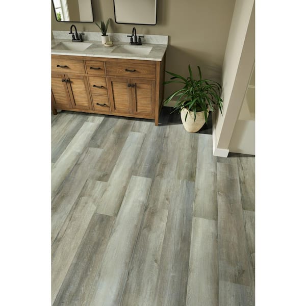 reDefine Reclaimed Greige 22 MIL 7 in. W x 48 in. L Waterproof Click Lock Vinyl Tile Flooring (23.64 sq. ft./ctn)
