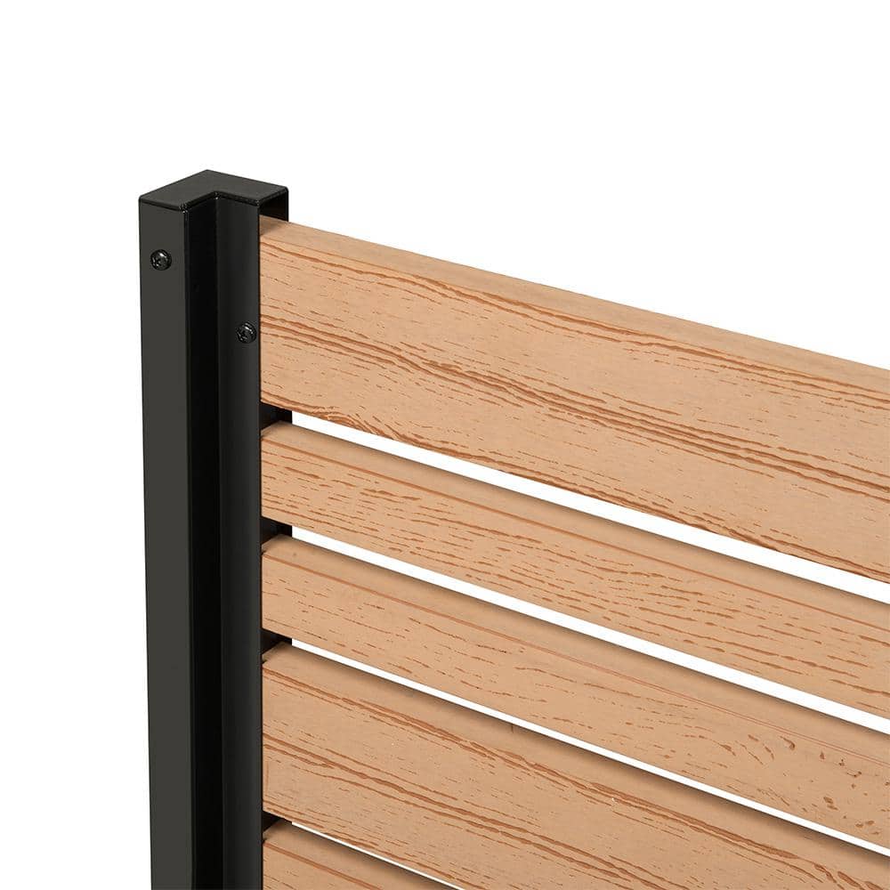 Cedar Freestanding Vinyl Privacy Screen with Planter Box