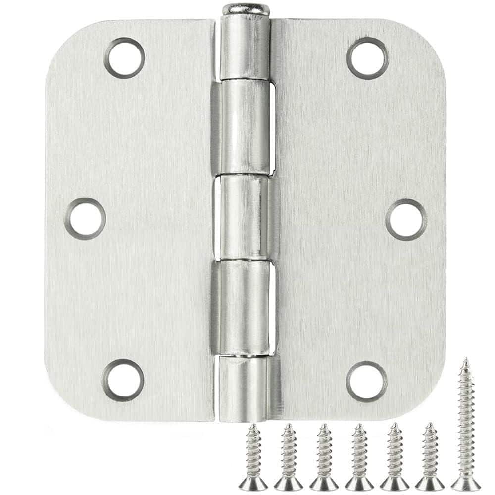 "30-Pack Heavy Duty Interior Door Hinges, Rounded 5/8"" Radius, Brushed Satin Nickel Finish, 3.5 in. Steel Hardware" price history on PriceWatchPro