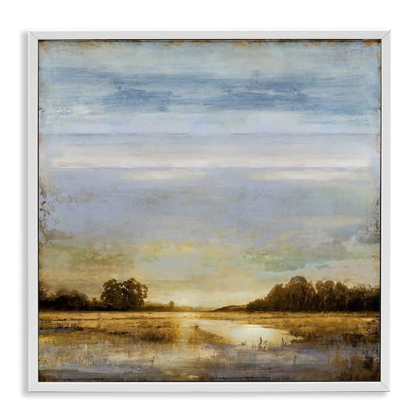 Stupell Industries Sun Reflection Landscape by Chris Donovan White Framed Nature Giclee Art Print 17 in. x 17 in.