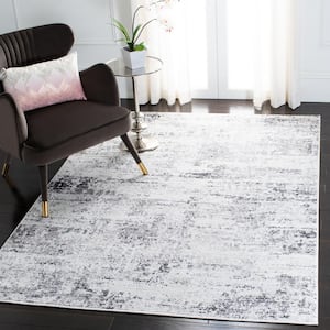Amelia Ivory/Gray 10 ft. x 10 ft. Abstract Distressed Square Area Rug