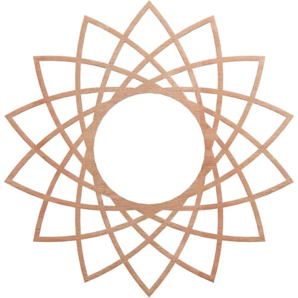 Ekena Millwork 30 in. x 30 in. x 1/4 in. Eleanor Wood Fretwork Pierced Ceiling Medallion, Cherry