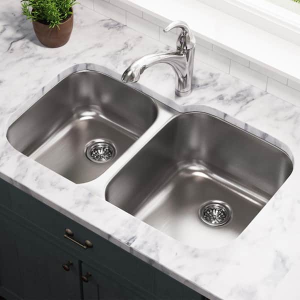 MR Direct Undermount Stainless Steel 32 in. Double Bowl Kitchen Sink