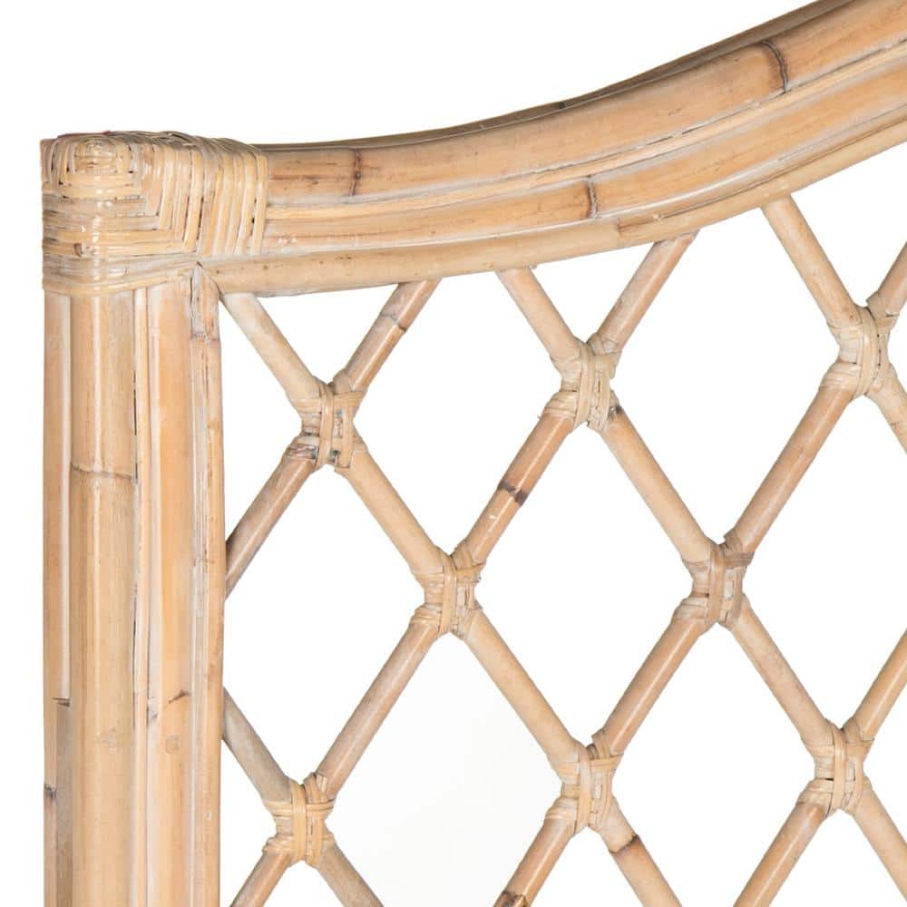 Transitional Full-Size Wicker Headboard in Rich Beige Tones