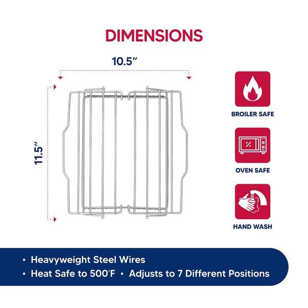 11.5 in. x 10.5 in. x 0.5 in. Chrome-Plated Steel Baking Rack with Adjustable for Kitchen, Baking and Roasting (1-Pack)