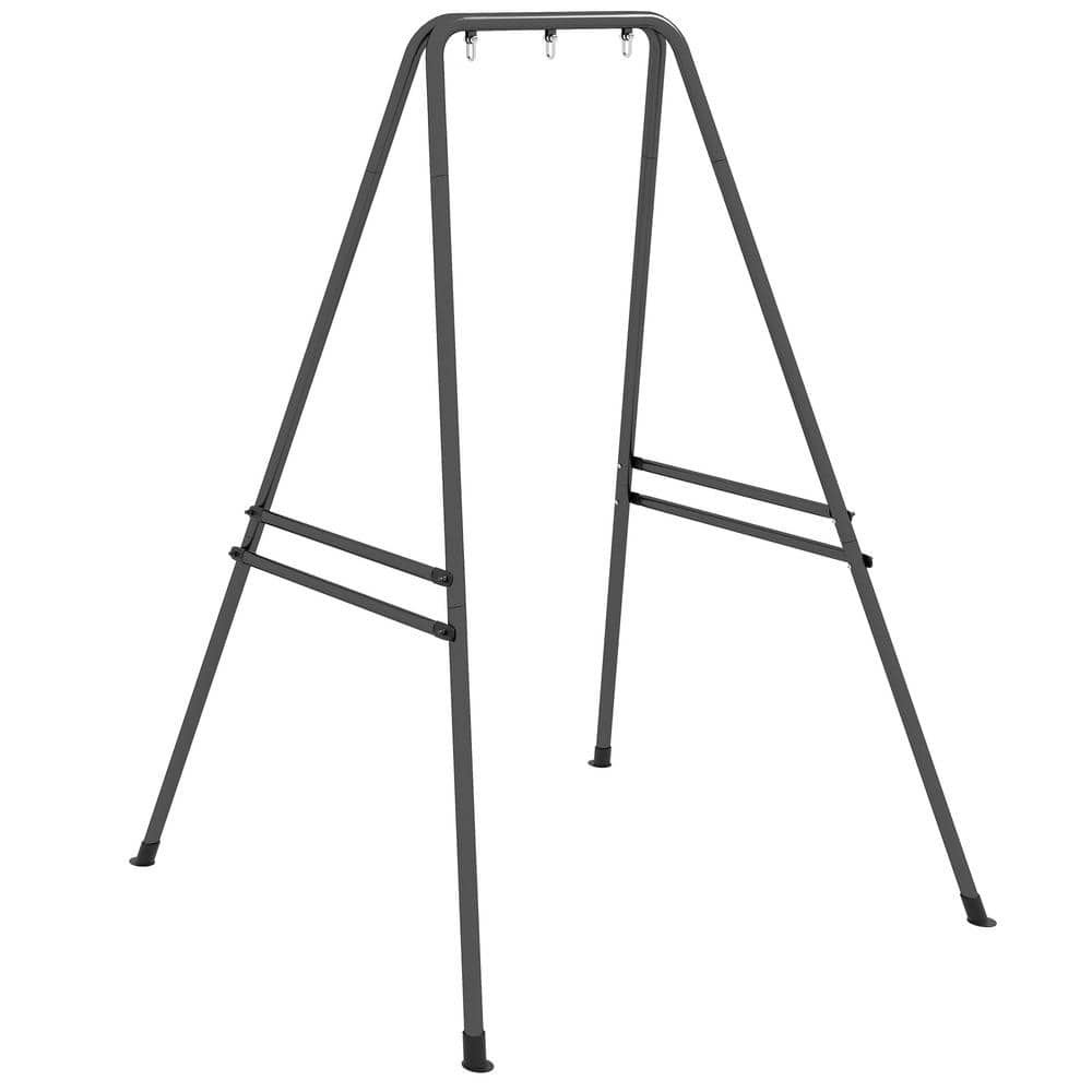 Black Heavy Duty Steel Hammock Chair Stand for Indoor & Outdoor Use