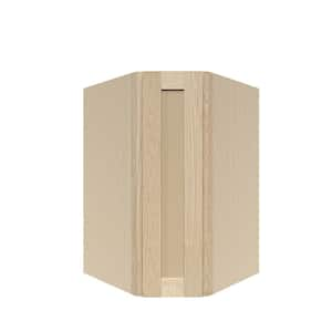 Lancaster Shaker Assembled 24 in. x 30 in. x 12 in. Wall Diagonal Corner Cabinet in Natural Wood