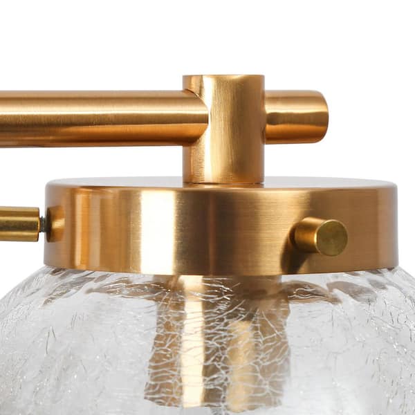 Marra Modern 3-Bulb Polished Brass Globe Vanity Light + Reviews