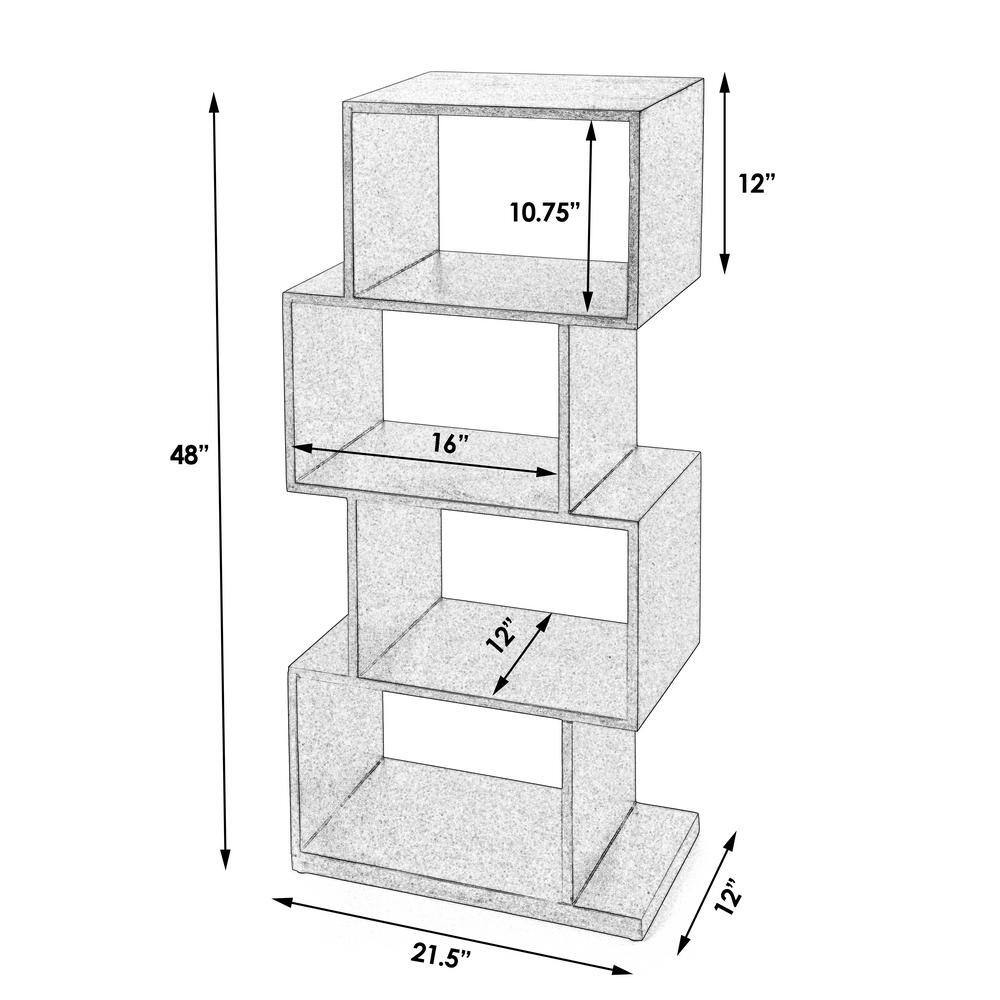 Stockholm Dark Brown Mango Wood Cubical Etagere Bookshelf