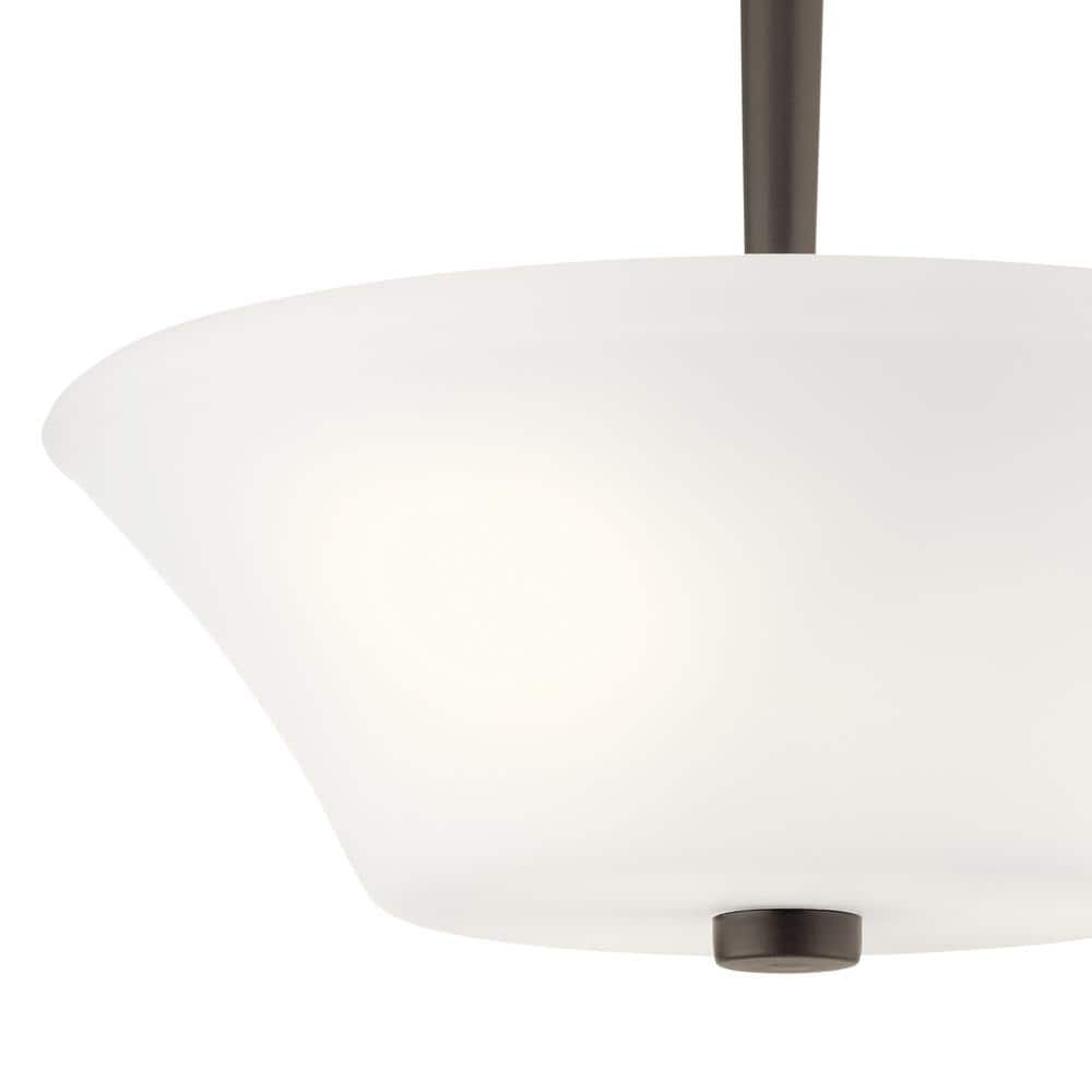 Olde Bronze Aubrey 3-Light Semi-Flush Mount with Satin Etched Glass