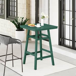 Laguna 30 in. Square HDPE Plastic All Weather Outdoor Patio Bar Height High Top Pub Table in Dark Green