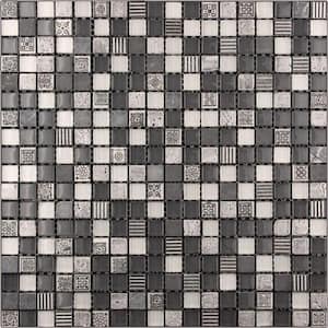 Apollo Tile 5 pack 11.8-in x 11.8-in Gray Quartz and Glass Mosaic Tile  (4.83 Sq ft/case) - Bed Bath & Beyond - 35401628