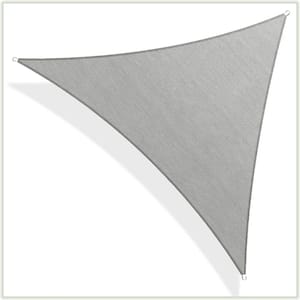 16 ft. x 16 ft. x 16 ft. Grey Triangle CTAPT16 Sun Shade Sail Canopy Mesh Fabric UV Block - 190 GSM