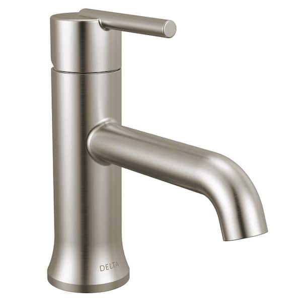 Delta Trinsic Single Hole Single-Handle Bathroom Faucet with Metal Drain Assembly in Stainless