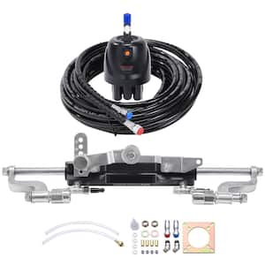 Hydraulic Outboard Steering Kit, 300HP, Marine Boat Hydraulic Steering System, with Helm Pump Two-Way Lock Cylinder