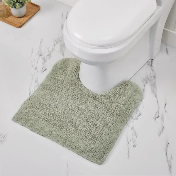 Better Trends Edge Collection Green 100% Cotton Rectangle 3-Piece Bath Rug Set