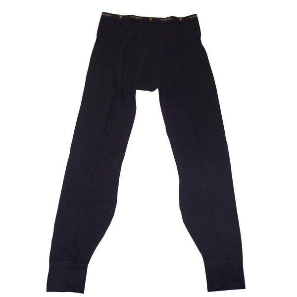HANES BEEFY Men's Medium Black Thermal Pant U124186 - The Home Depot