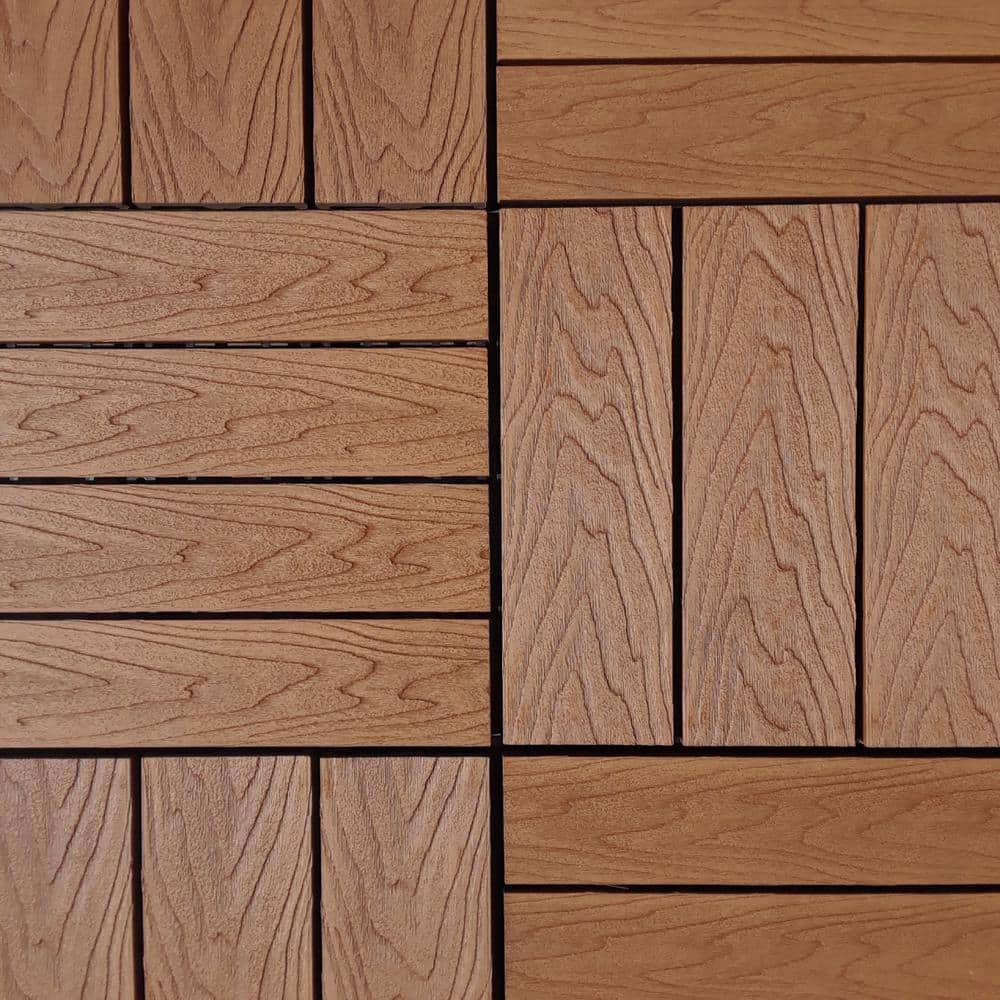 California Oak 12" x 12" Composite Interlocking Deck Tile