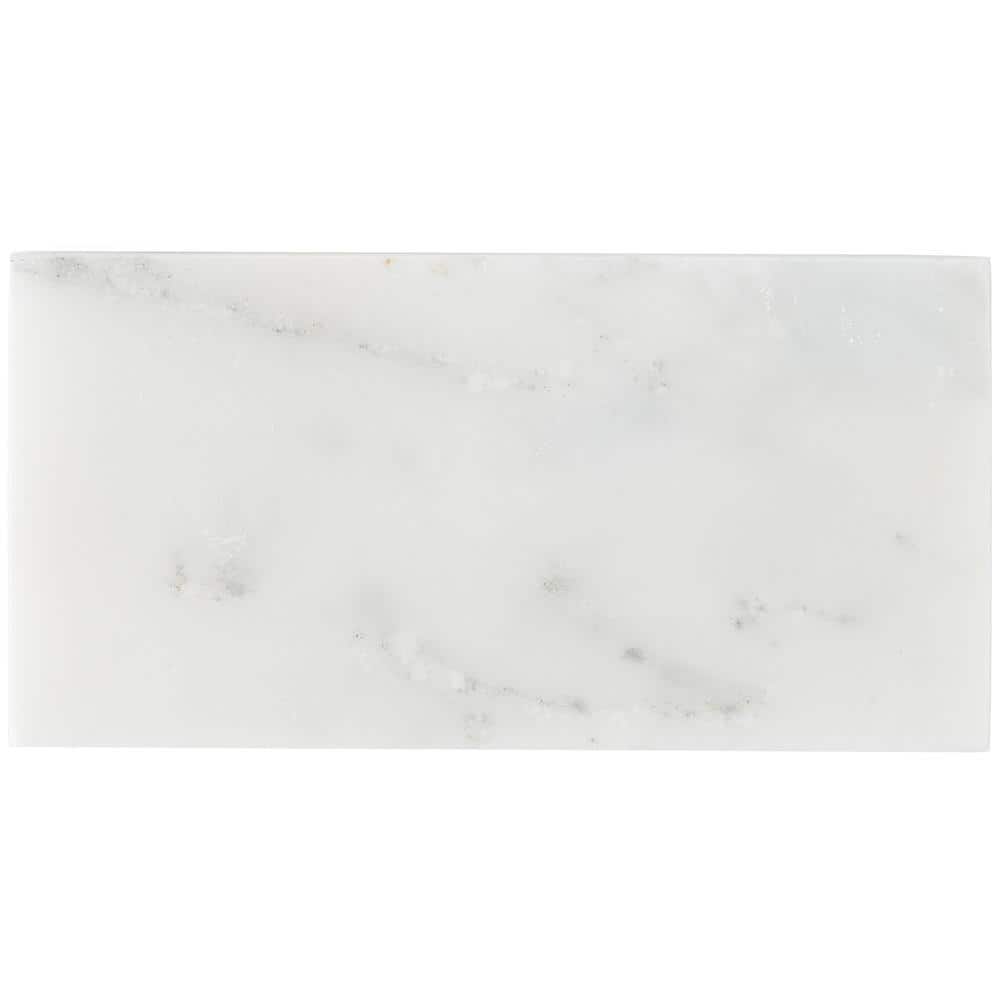 Eastern Asian Statuary White Polished Marble Subway Tile