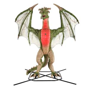8 ft. Wide Gruesome Grounds Giant-Sized Color Changing Animated LED Wyvern H9