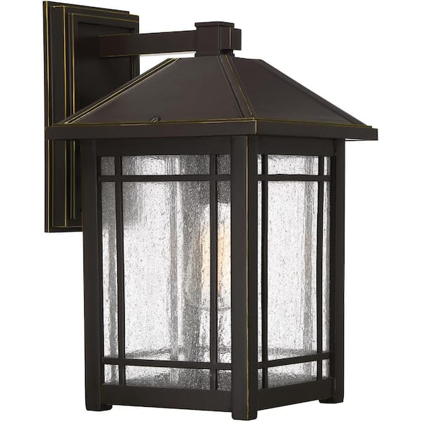 Quoizel Cedar Point 1-Light Bronze Outdoor Wall Lantern Sconce