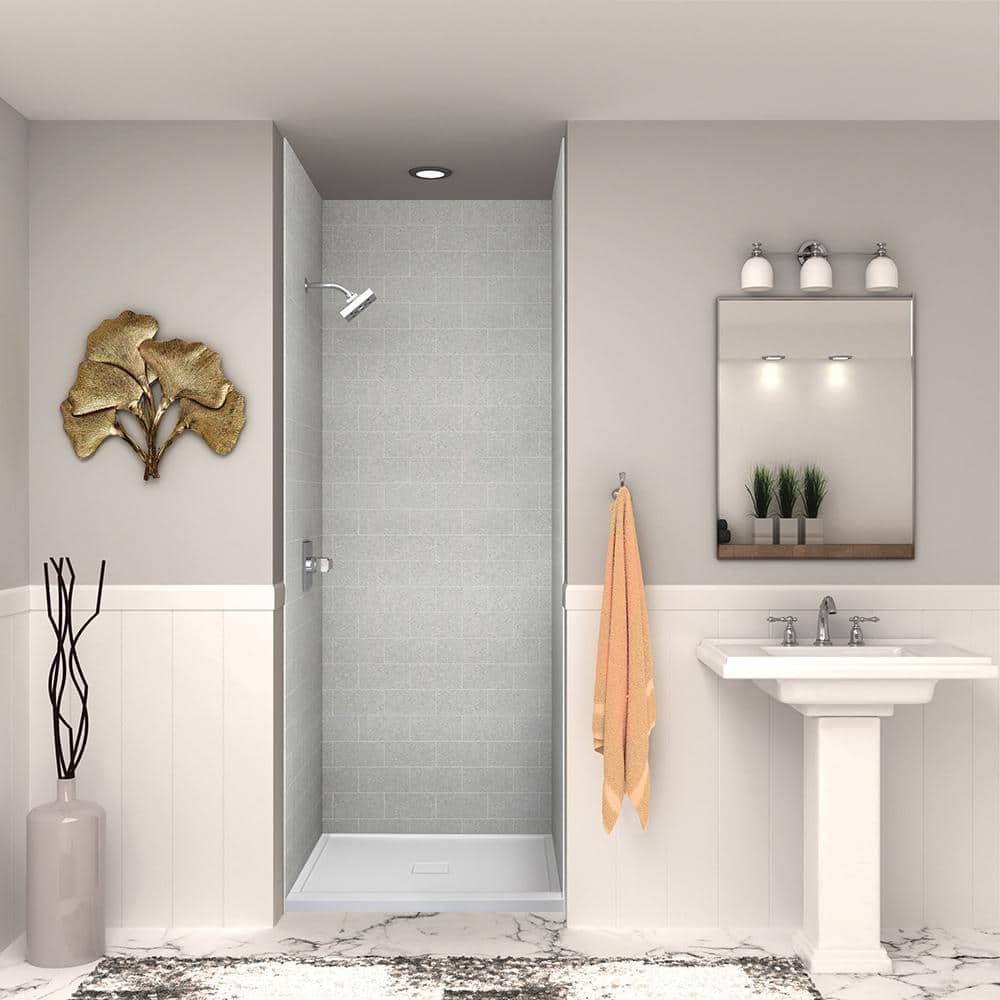 Gray 36'' Square Ultra Low Threshold Shower Base with Center Drain
